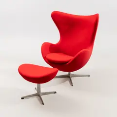 Arne Jacobsen, Egg-armchair and stool, Fritz Hansen