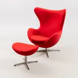 Arne Jacobsen, Egg-armchair and stool, Fritz Hansen