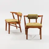 Maija Taimi, Armchairs, 2 pcs, Kestikartano, Vallilan Puuseppä Oy. 1940's, lacquered pine