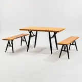 Ilmari Tapiovaara, Dining Set, Pirkka, Laukaan Puu, Lacquered pine and black painted legs