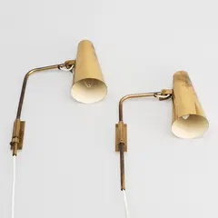 Paavo Tynell, A pair of wall lights, Taito OY, model 9459, 1950s, brass