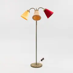 Harald Notini, Floor light, model 15352, Böhlmarks lampfabrik, mid 20th century, brass and metal