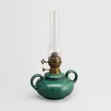 Alfred William Finch, Oil lamp, Iris, glazed ceramic