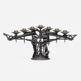 Albert Paley, Candelabrum, 1999, forged and fabricated steel with a blackened finish, bronze