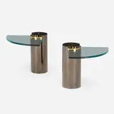Karl Springer, Sculpture Leg occasional tables, pair