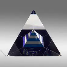 Jan Frydrych, Pyramid in Blue, 2003, cut, laminated and polished optical glass