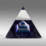 Jan Frydrych, Pyramid in Blue, 2003, cut, laminated and polished optical glass