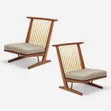 Mira Nakashima, Conoid Cushion lounge chairs, pair