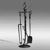 Albert Paley, Forged fireplace tools, 2005, forged, formed and fabricated steel with a blackened finish