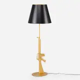 Philippe Starck, Lounge Gun floor lamp, 2005, gilt aluminum with polymer coating, gilt steel