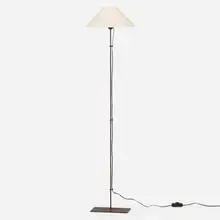Acier II floor lamp by Christian Liaigre, c. 2000, patinated steel, paper shade, sold Mar 2025