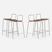 Lapalma, Barstools, set of four, c. 2010, powder-coated steel, padauk