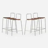 Lapalma, Barstools, set of four, c. 2010, powder-coated steel, padauk