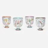 Gio Ponti, Quattro Stagioni coupes, set of four, hand-painted and glazed porcelain