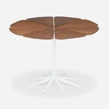 Richard Schultz, Petal dining table, model P320, 1960, enameled steel, walnut