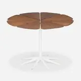 Richard Schultz, Petal dining table, model P320, 1960, enameled steel, walnut