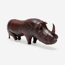 Rhinoceros ottoman by Omersa & Company, c. 1965, leather, sold Mar 2025