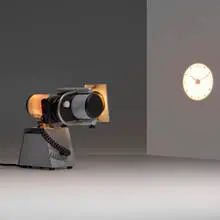 Stephen Savage, Timebeam projection clock, 1985, painted steel, plastic, glass
