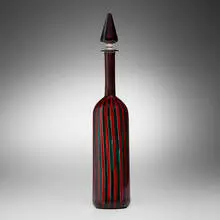Venini, A Canne bottle with stopper, 1999, fused glass canes
