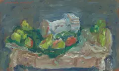 Ohne Titel by Marwan, 1982, Öl auf Leinwand, sold Sep 2023