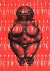 Lisa Brice, Plastic Makes Perfect, 1994, Serigrafie auf Folie, Collage von Fotokopien auf Papier auf Hartfaser