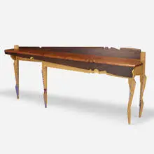 Mark Sfirri and Robert Dodge, Kaiser Table, 1991, maple, bubinga, paint