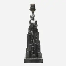 Spirit of Modernism lamp, model L215 by Inc. Frankart, 1928, cast and enameled metal, sold Sep 2021