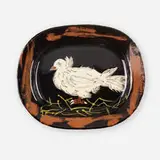 Colombe sur Lit de Paille by Pablo Picasso, 1949, white earthenware clay, decoration in engobes and enamel under glaze, sold Sep 2021