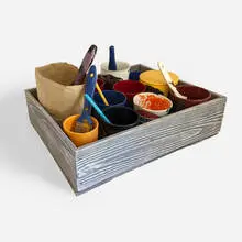 Victor Spinski, Untitled (trompe l'oeil sculpture paint brush box), ceramic and glaze