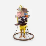 Michael Lucero, Anthropomorphic Face Jug in Walker, ceramic and mixed media