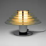 Art Deco-Style, Table lamp from the A.O. Smith Research and Engineering Building, Milwaukee, c. 1970, chrome-plated steel, frosted glass