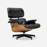 Charles and Ray Eames, 670 lounge chair, rosewood plywood, leather, brushed and enameled aluminum, rubber