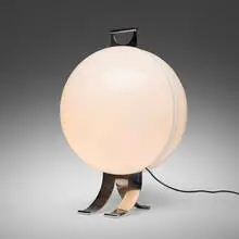 Beni Cuccuru, Sfera table lamp, c. 1972, plastic, chrome-plated metal