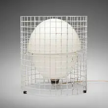 Gino Sarfatti, Table lamp, model 1102, 1971, painted metal wire, glass