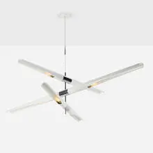 David Weeks, Custom Hennen mobile chandelier, chrome-plated steel and aluminum, powder-coated aluminum