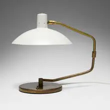 Clay Michie, Table lamp, model No. 8, c. 1958, lacquered aluminum, brass