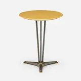 Maison Leleu, Occasional table, c. 1955, lacquered wood, patinated brass, brass
