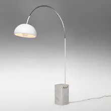 Floor lamp by Modern, c. 1965, marble, chrome-plated metal, enameled aluminum, enameled steel, sold Mar 2025