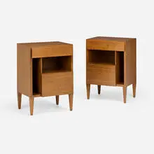 Nightstands, pair by Gio Ponti, c. 1955, walnut, sold Mar 2025