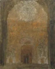 Zoran Mušič, Interno di cattedrale, 1984