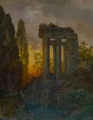 Ferdinand Knab, Römische Ruinen im Abendlicht, 1892, Öl auf Leinwand