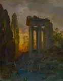Ferdinand Knab, Römische Ruinen im Abendlicht, 1892, Öl auf Leinwand