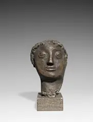 Toni Stadler, Mädchenmaske, Um 1956, Bronze mit brauner Patina
