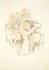 Jeanne Mammen, Damenbar, Um 1930, Farblithografie auf Papier