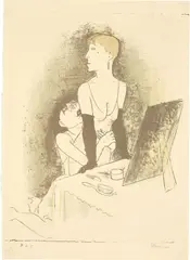 Jeanne Mammen, Eifersucht, Um 1930, Farblithografie auf Papier