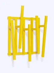 Ursula Sax, o.T., 1986, Holz, gelb gefasst
