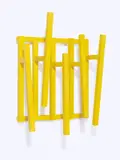 Ursula Sax, o.T., 1986, Holz, gelb gefasst