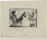 Lyonel Feininger, Wrack 2, 1919, Holzschnitt auf feinem Japan-Bütten