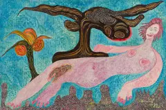 Ursula Schultze-Bluhm, La belle et la bête, 1982, Öl auf Leinwand