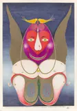 Friedrich Schröder-Sonnenstern, Das Universalgespensterwappen oder das embryonale Mondviehlosovieh, 1959, Buntstift auf Schoellershammer-Karton